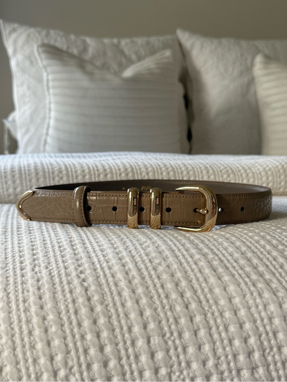 Tuckernuck Tan Croc-Embossed Classic Belt
